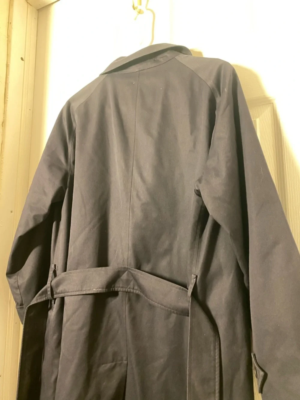 Burberry Navy Trench Coat with Check Lining - Picture 13 of 16